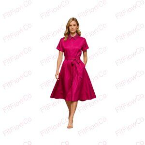 Karl Lagerfeld Paris Paisley Print Belted Shirtdress – Short Sleeve – NWT